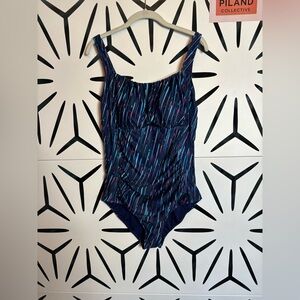 NWT Aqua Eve Tummy Control One-Piece Swimsuit Navy Meteor Size XL